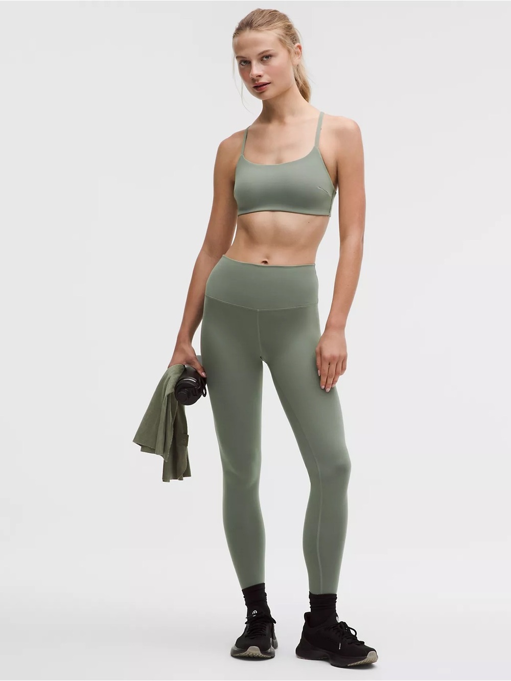 Lululemon Palm Deco Green Wunder Train HR Tight Leggings 28”